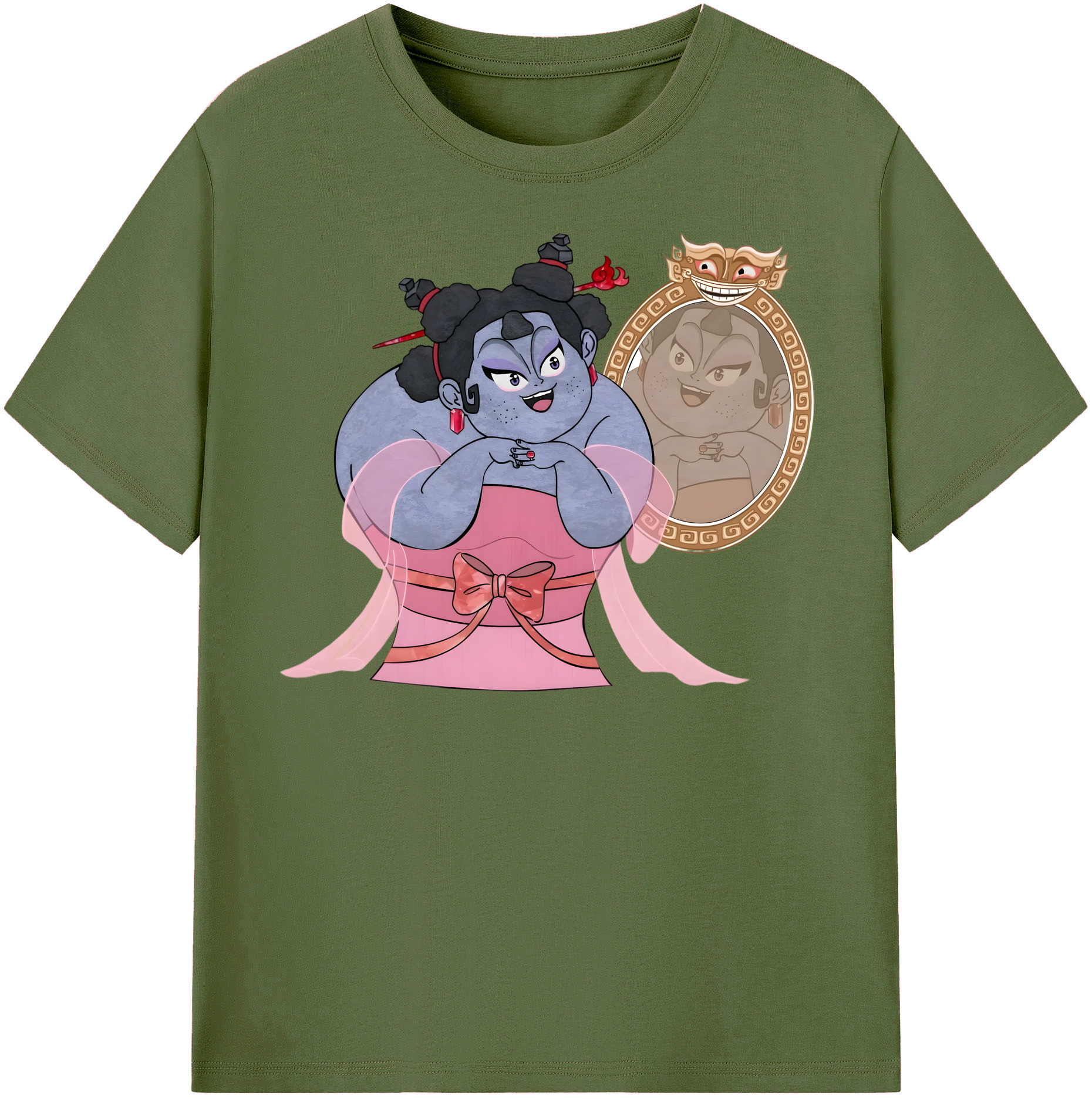（画像用） Ne Zha 2 ナタ 魔童の大暴れ 綿100％半袖Tシャツ（フロントプリント）